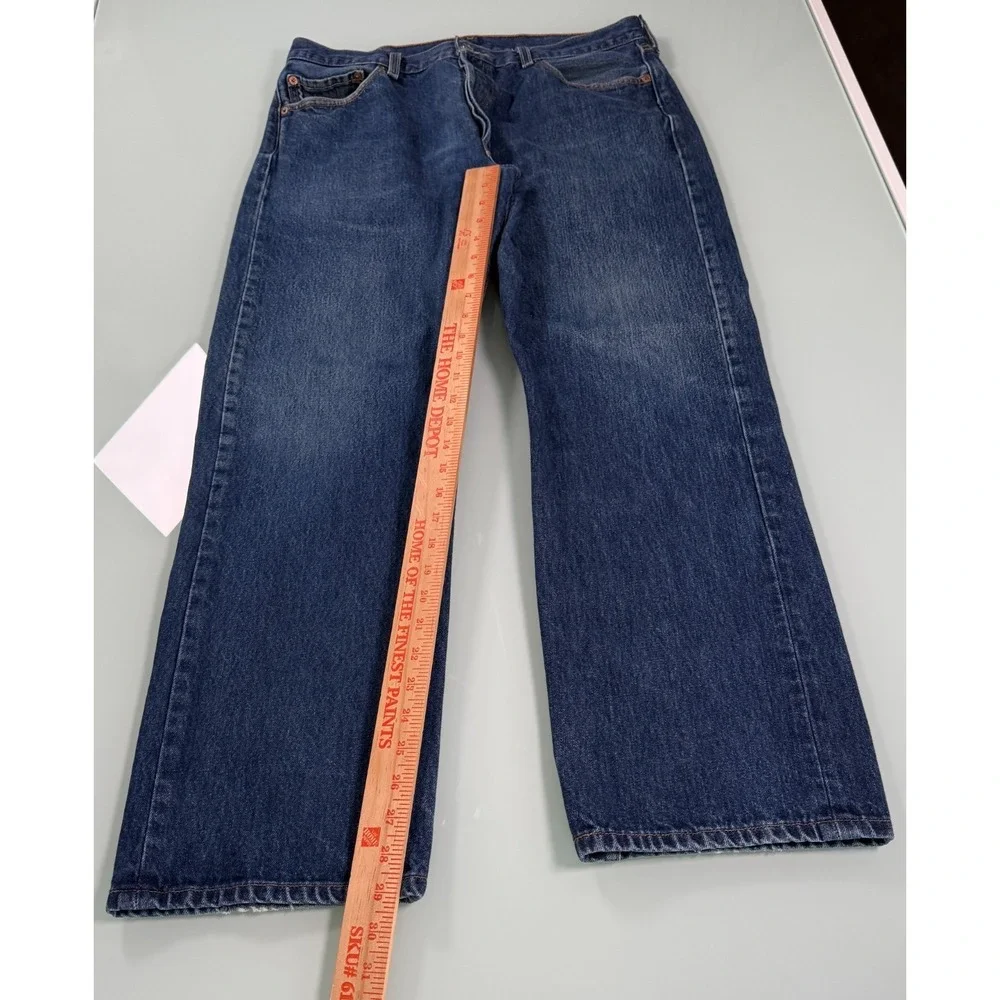 VTG 90s Levi's 501 Button Fly Denim Jean Mens 34x29 Blue Straight Fit DadCore
